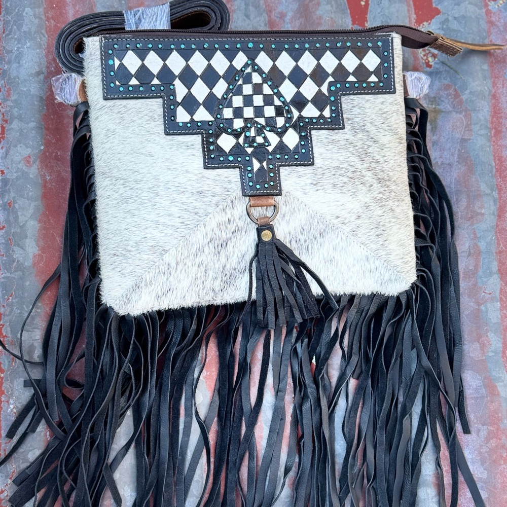Cowhide & Fringe Handbag